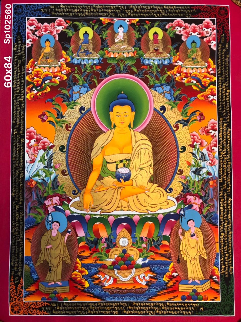 THANGKA VẼ TAY NEPAL  ĐỨC PHẬT THÍCH CA