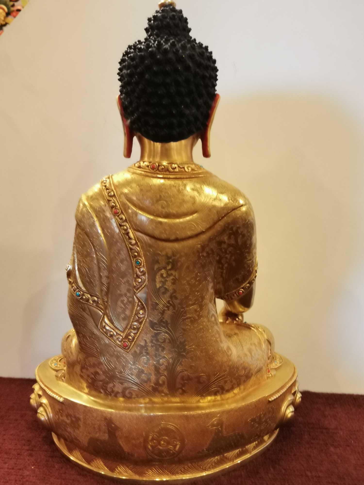 TÔN TƯỢNG THÍCH CA MÂU NI NEPAL MẠ VÀNG CAO CẤP 33CM