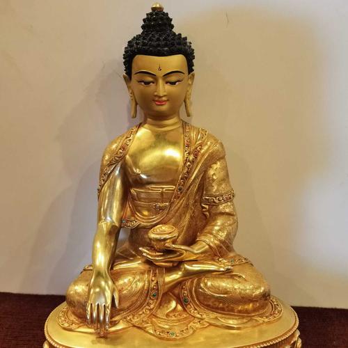 TÔN TƯỢNG THÍCH CA MÂU NI NEPAL MẠ VÀNG CAO CẤP 33CM