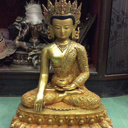 TÔN TƯỢNG THÍCH CA MÂU NI DƯỚI HÌNH TƯỚNG JOWO DO NHÀ SHAKYA CHẾ TÁC 46CM