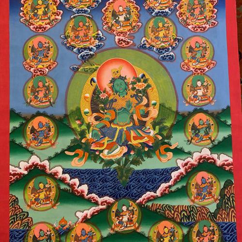 THANGKA VẼ TAY NEPAL 21 VỊ TARA