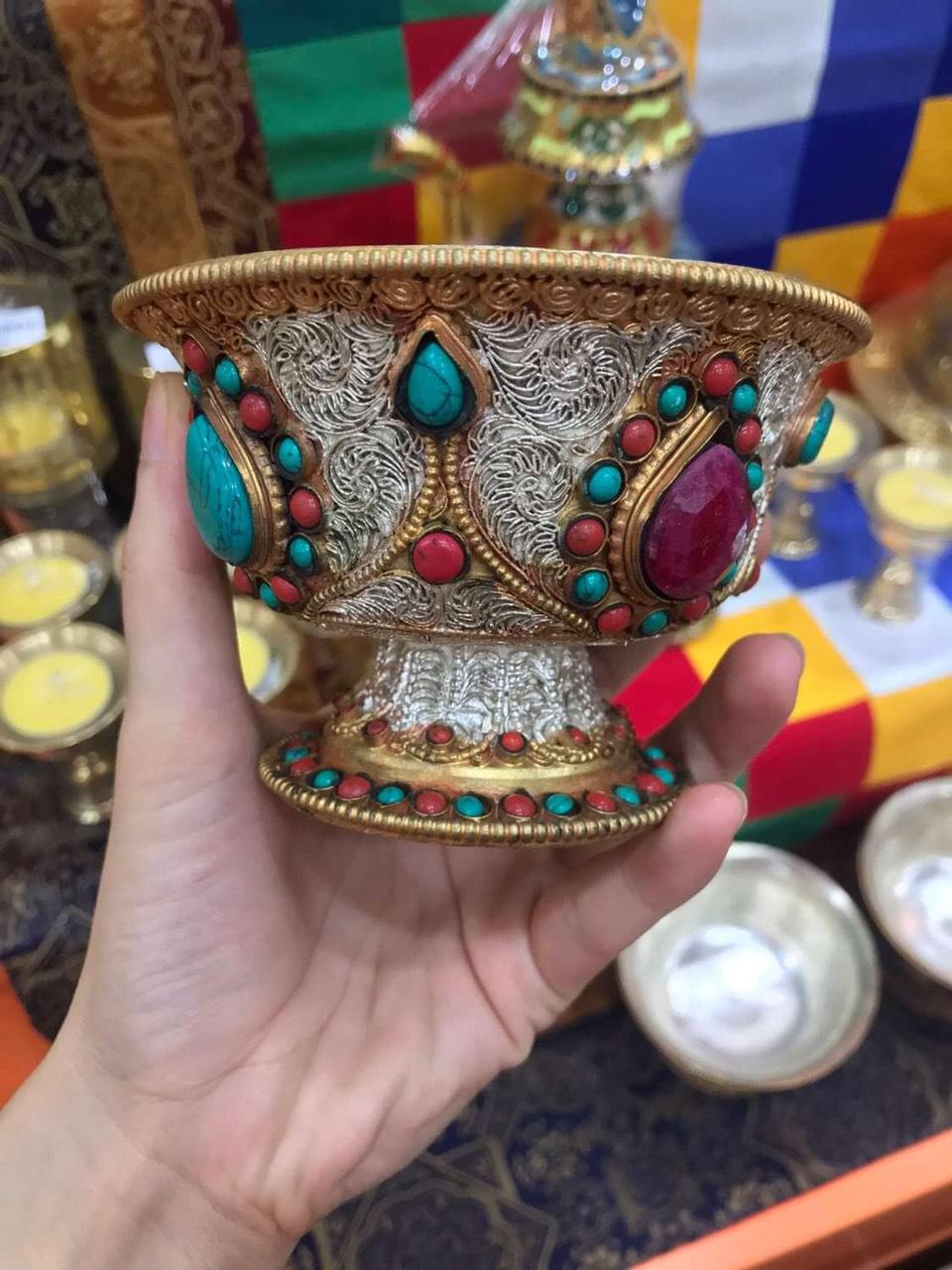 CHÉN CÚNG BẠC CẨN ĐÁ XANH