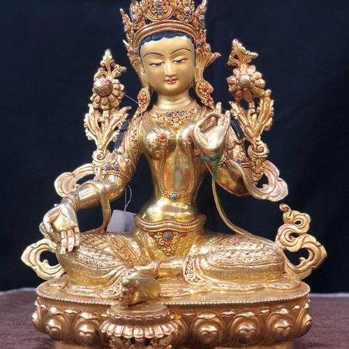 TÔN TƯỢNG ĐỨC TARA XANH NEPAL 33CM