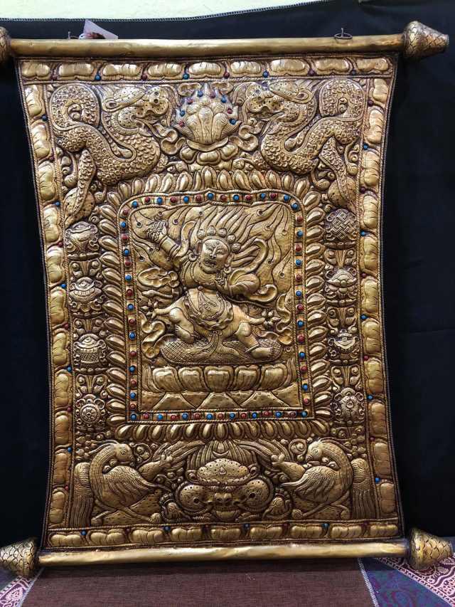 TRANH THANGKA ĐỒNG NGÀI KIM CƯƠNG THỦ NEPAL