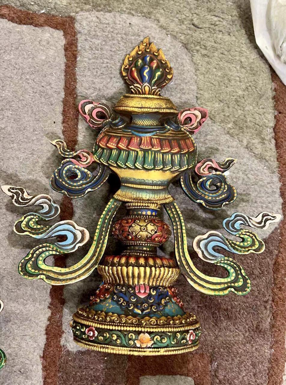 BÁT CÁT TƯỜNG ĐỒNG VẼ MÀU CAO CẤP NEPAL 23cm