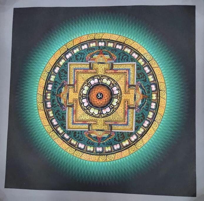 TRANH MANDALA VẼ TAY NEPAL SIZE 50X50CM ( KHÔNG TÍNH VIỀN )