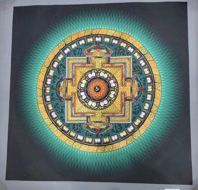 TRANH MANDALA VẼ TAY NEPAL SIZE 50X50CM ( KHÔNG TÍNH VIỀN )