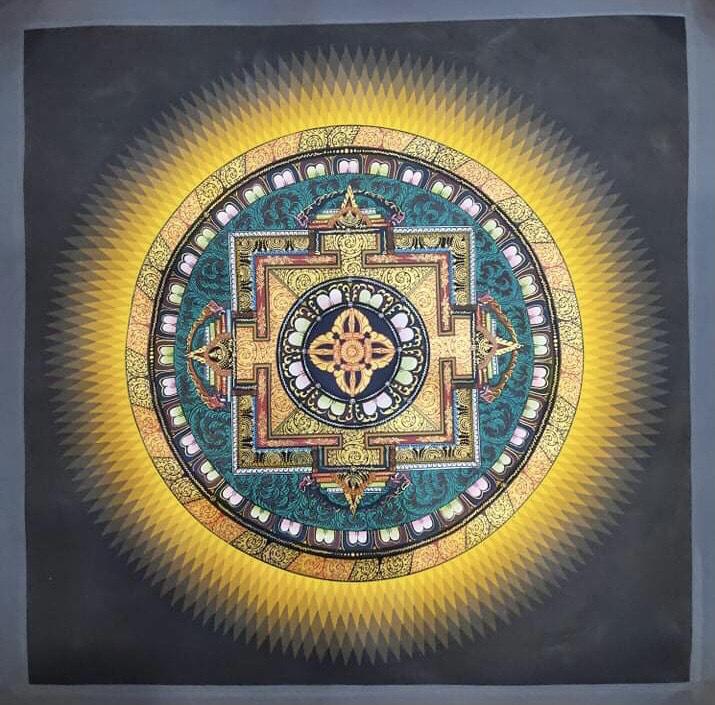 TRANH MANDALA VẼ TAY NEPAL SIZE 50X50CM ( KHÔNG TÍNH VIỀN )