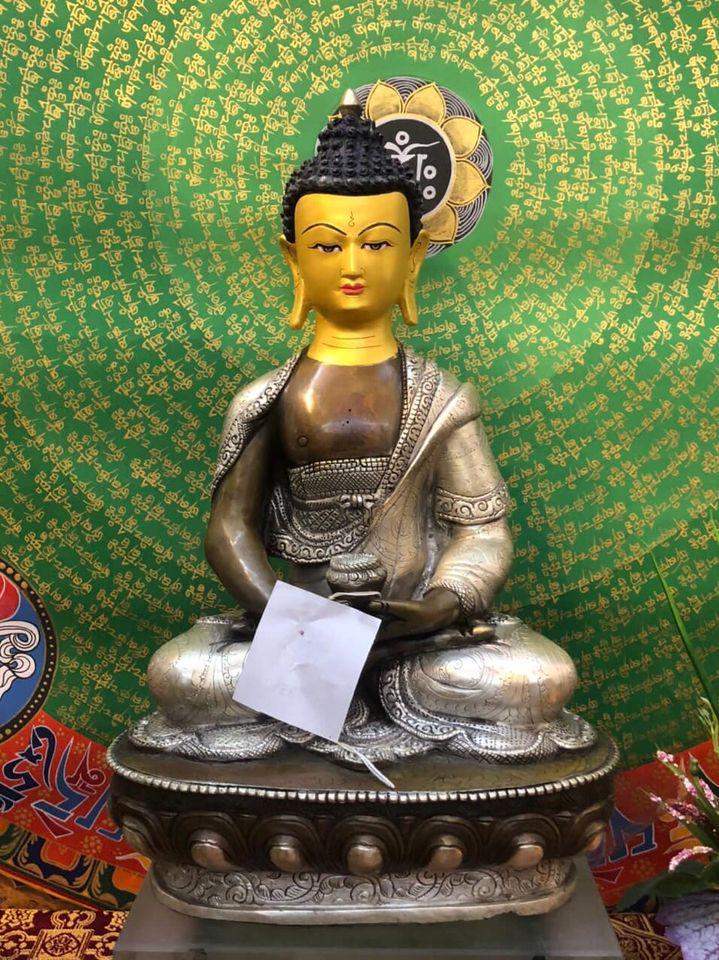TAM THẾ PHẬT NẠM BẠC (THÍCH CA - A DI ĐÀ - DƯỢC SƯ) 33CM