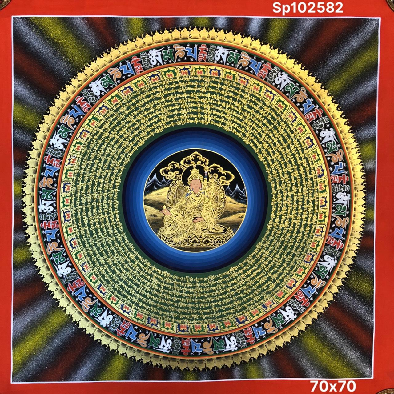 TRANH MANDALA OM MA NI TÂM PHẬT VẼ TAY NEPAL