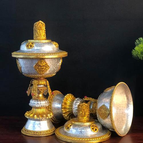 CHÂN ĐÈN BẠC NEPAL 27CM