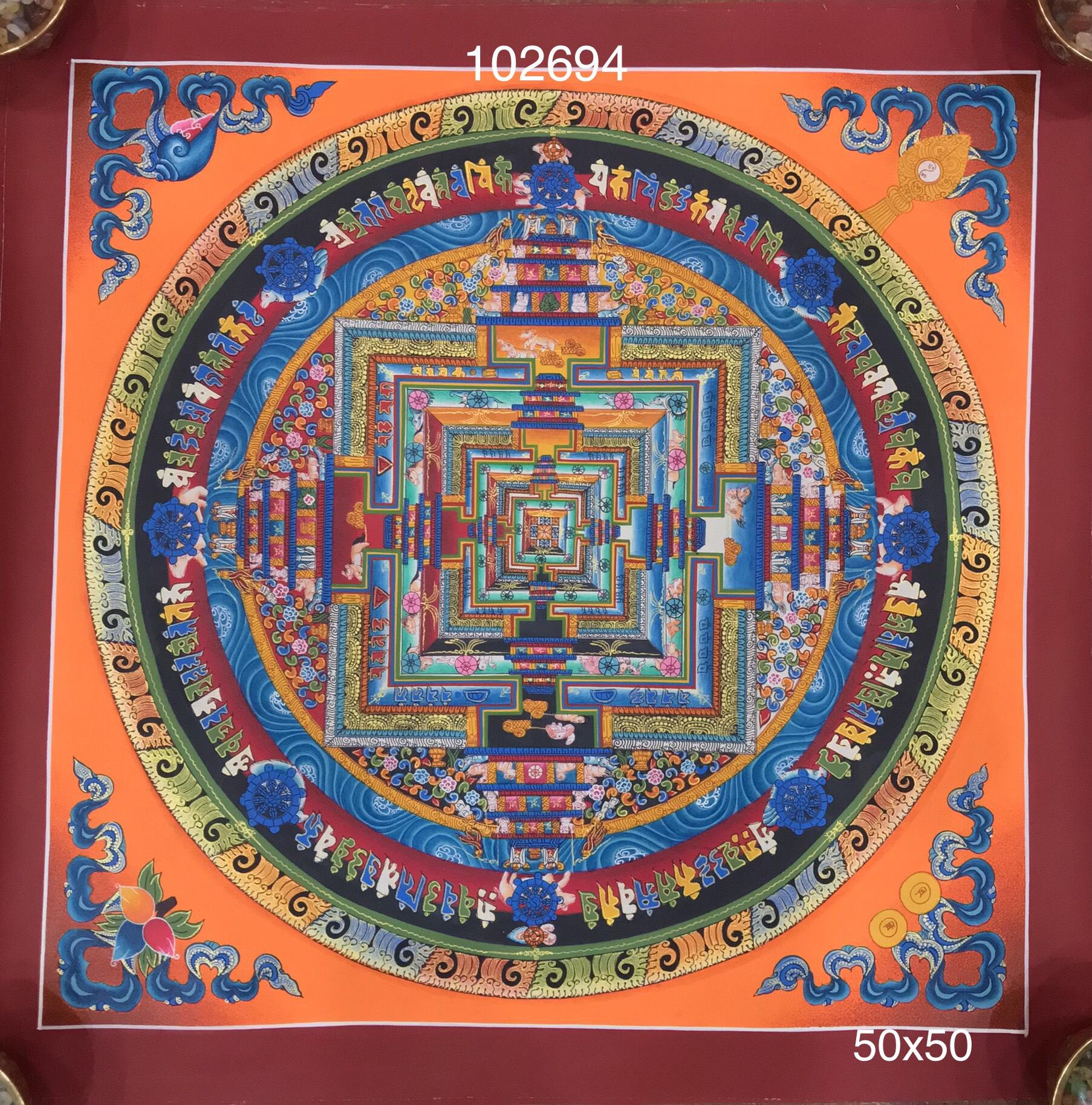 TRANH MANDALA VẼ TAY NEPAL SIZE 50X50CM