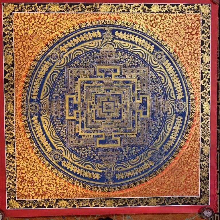 TRANH MANDALA VẼ TAY NEPAL SIZE 100X100CM