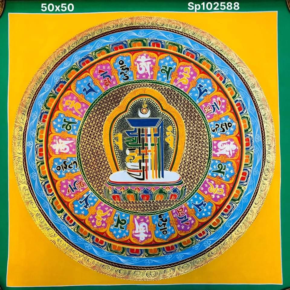 TRANH MANDALA VẼ TAY NEPAL SIZE 50X50CM