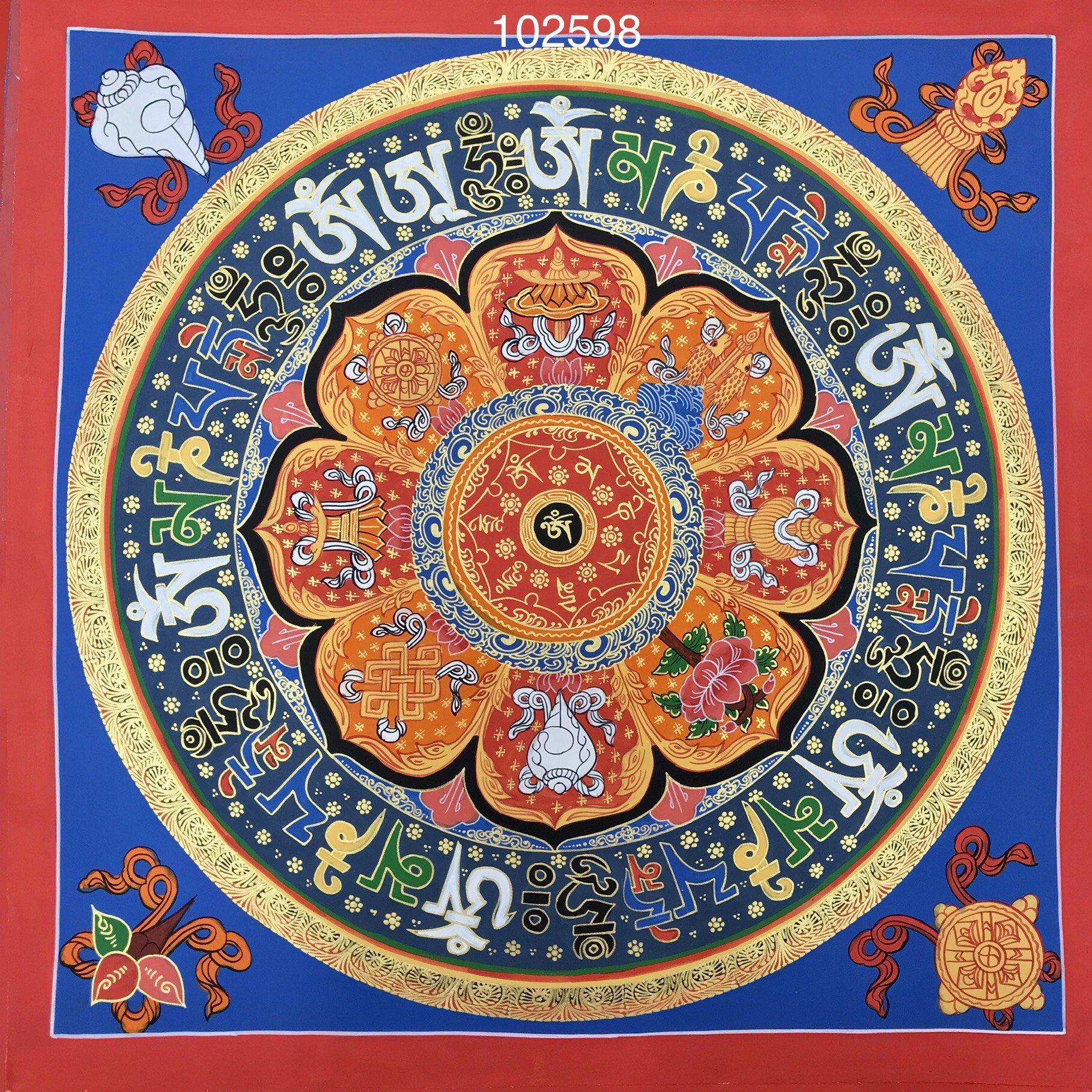 TRANH MANDALA VẼ TAY NEPAL SIZE 50X50CM