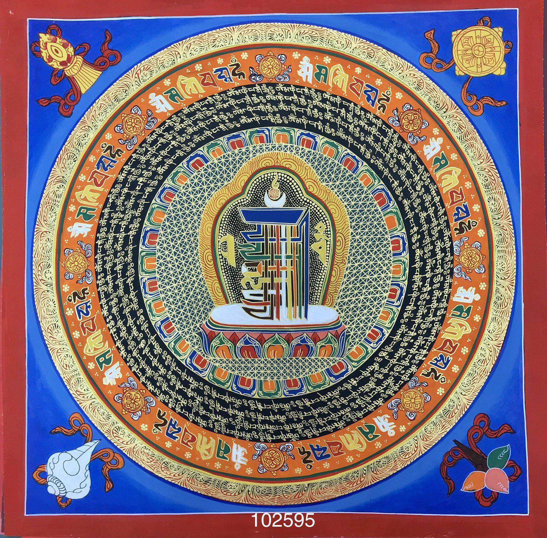 TRANH MANDALA VẼ TAY NEPAL SIZE 50X50CM