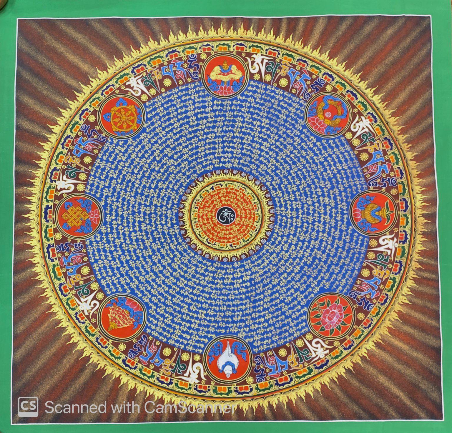 TRANH MANDALA VẼ TAY NEPAL SIZE 100X100CM
