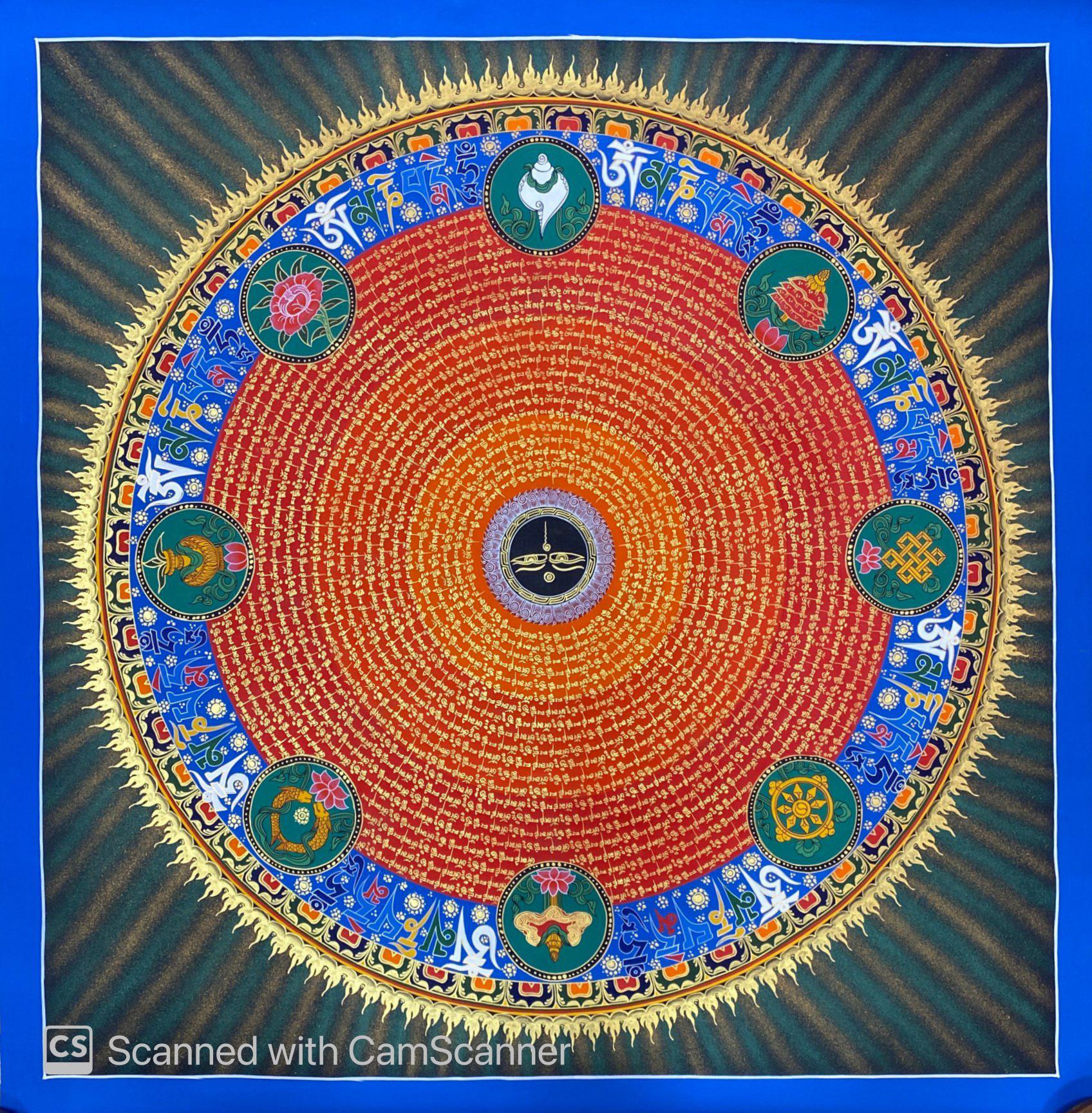 TRANH MANDALA VẼ TAY NEPAL SIZE 100X100CM