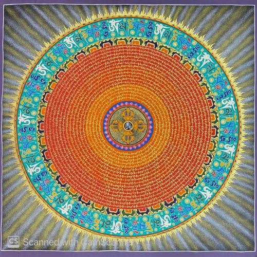 TRANH MANDALA VẼ TAY NEPAL SIZE 100X100CM
