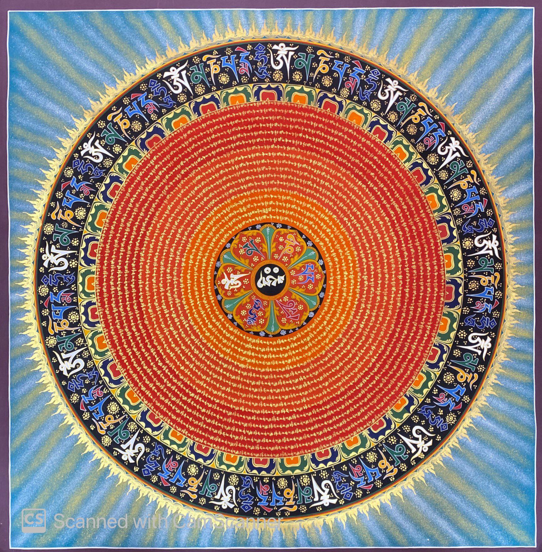 TRANH MANDALA VẼ TAY NEPAL SIZE 100X100CM