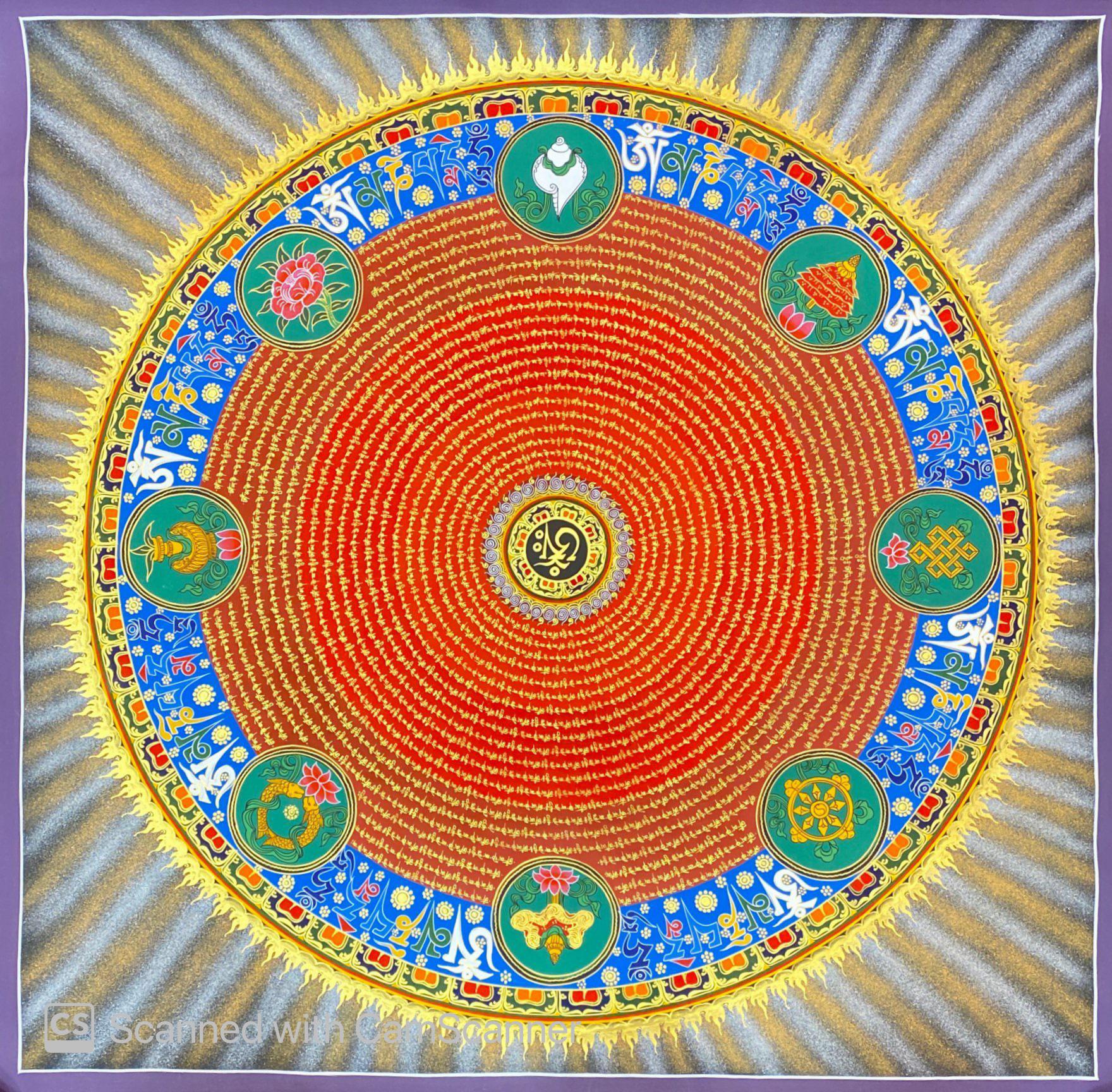 TRANH MANDALA VẼ TAY NEPAL SIZE 100X100CM