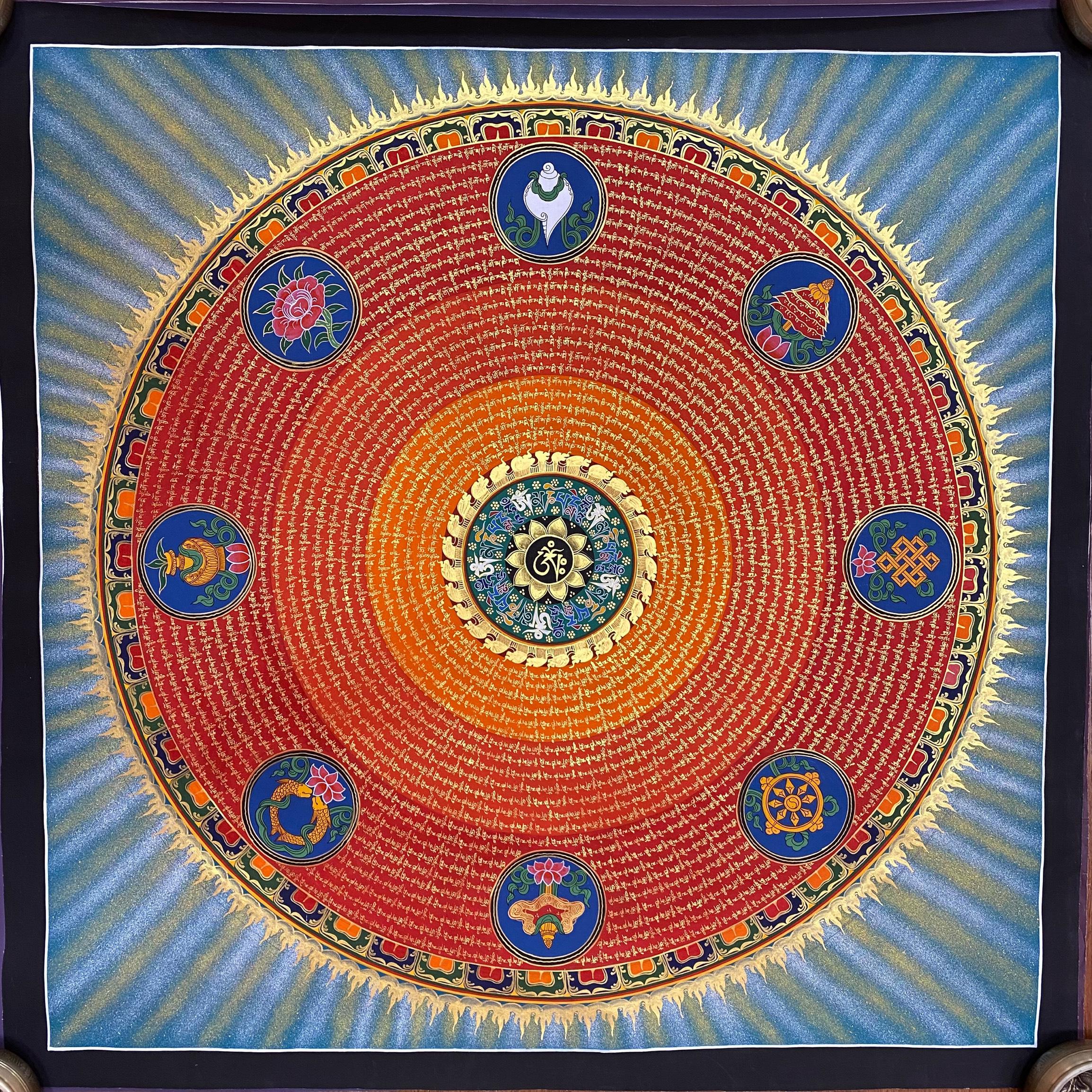 TRANH MANDALA VẼ TAY NEPAL SIZE 100X100CM