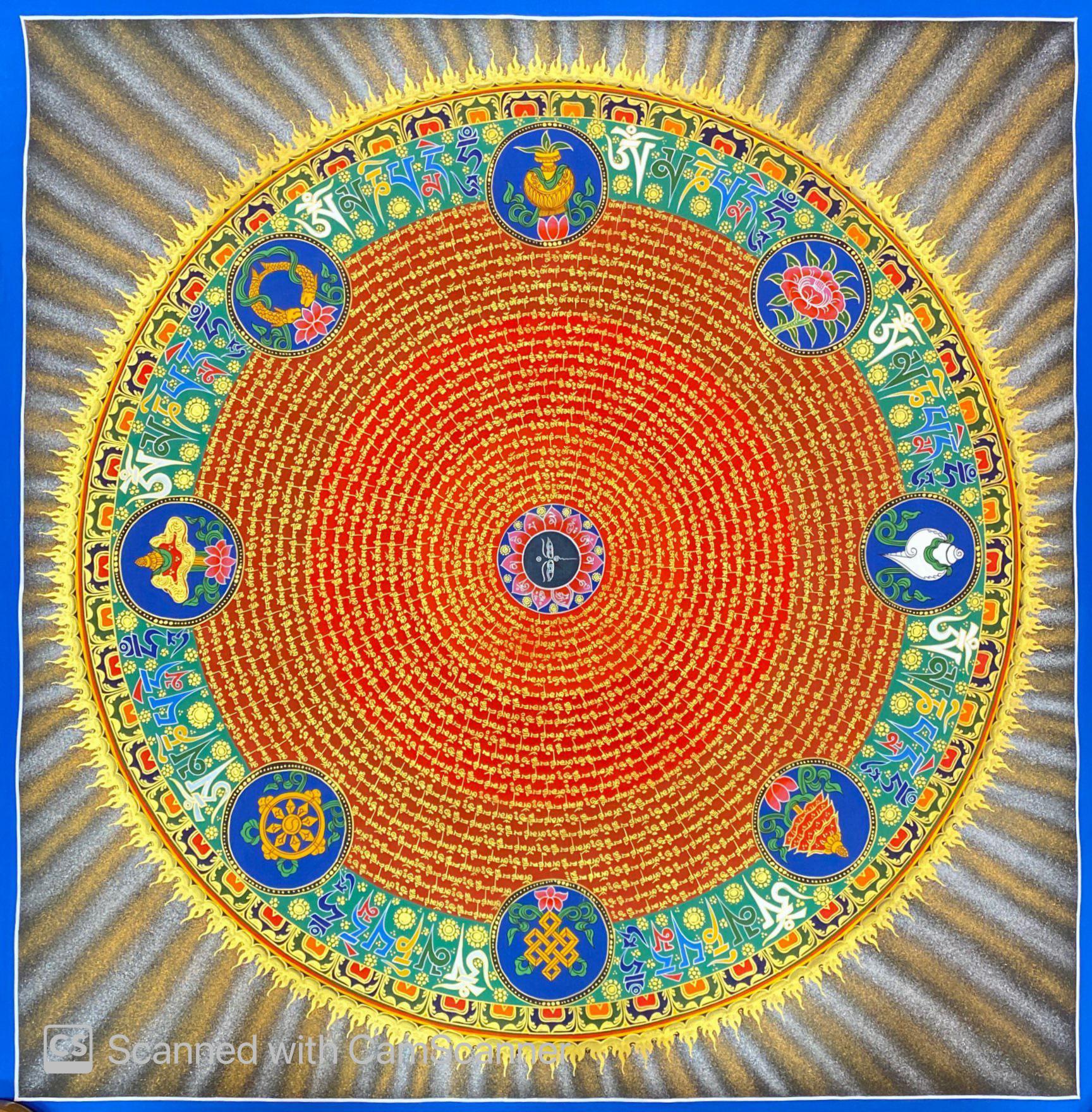 TRANH MANDALA VẼ TAY NEPAL SIZE 100X100CM