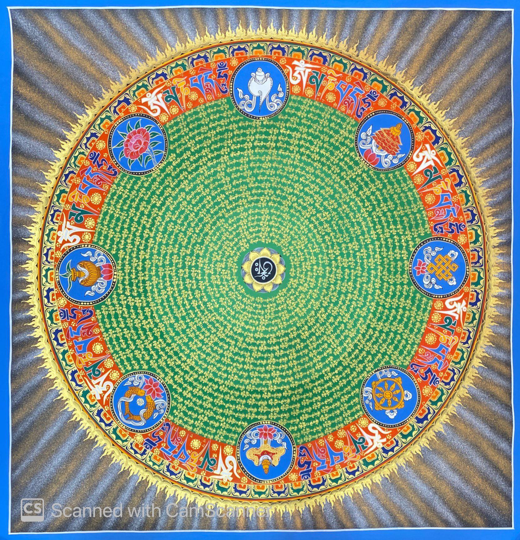 TRANH MANDALA VẼ TAY NEPAL SIZE 100X100CM