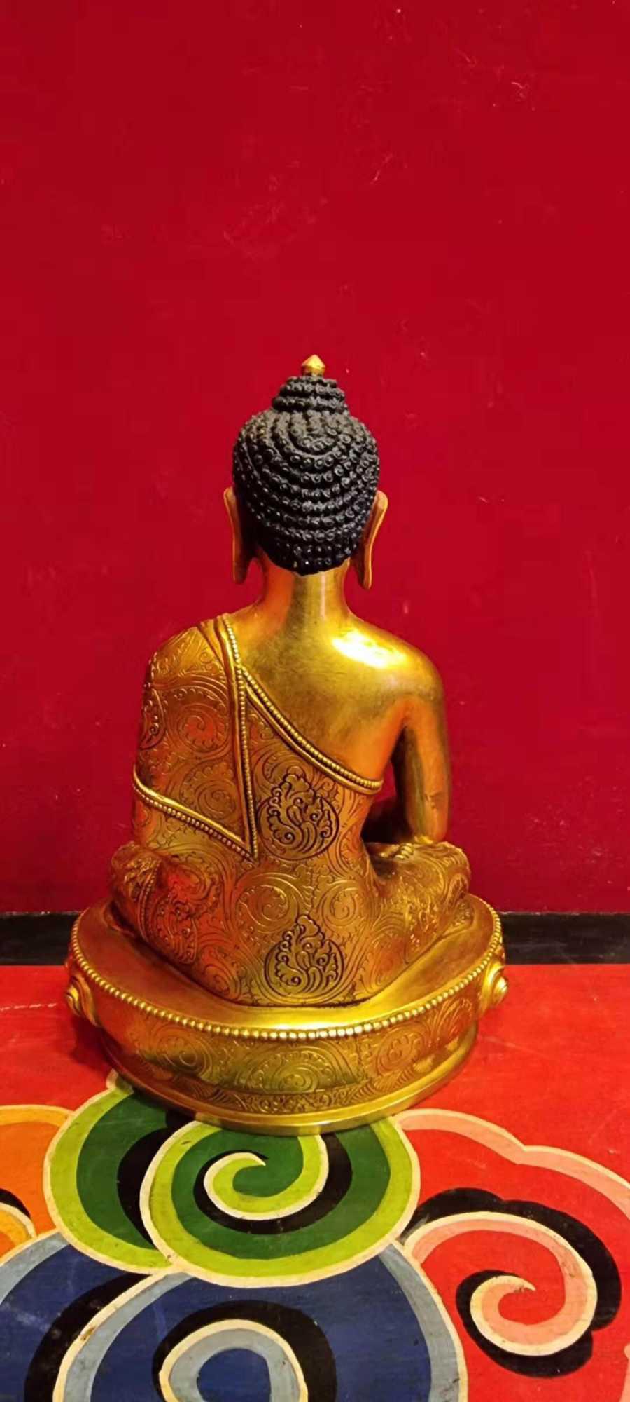 TÔN TƯỢNG ĐỨC A DI ĐÀ ĐỒNG MẠ VÀNG NEPAL 20CM
