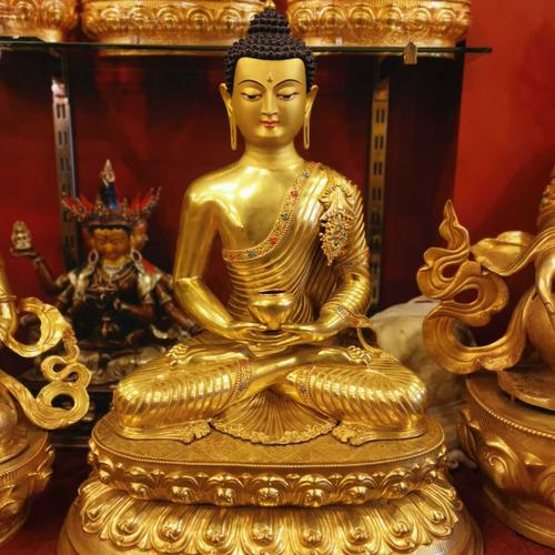 TÔN TƯỢNG ĐỨC A DI ĐÀ ĐỒNG MẠ VÀNG CAO CẤP NEPAL 69CM