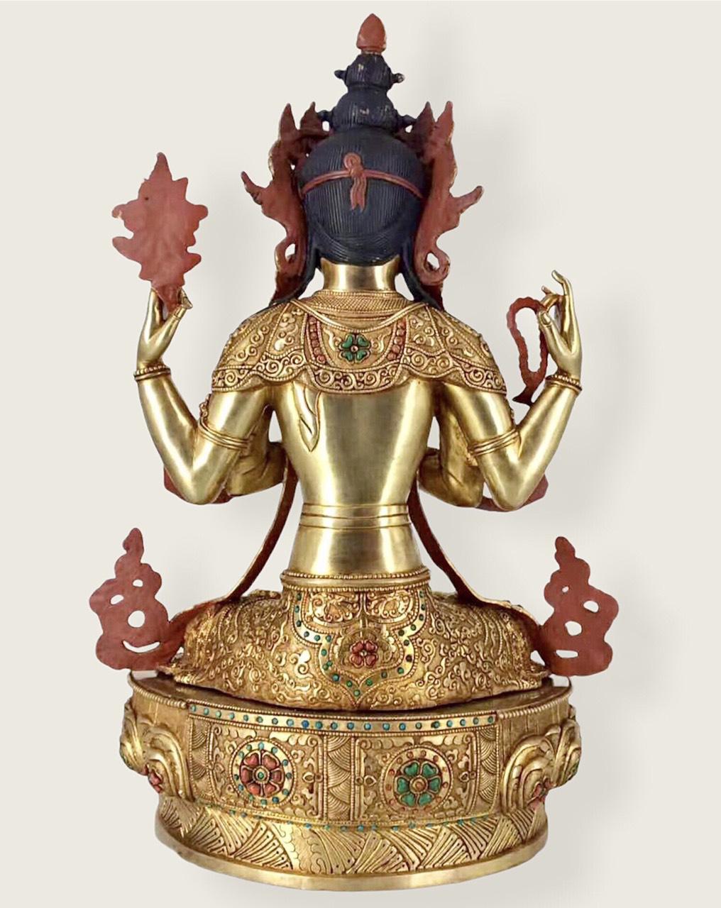 TÔN TƯỢNG QUAN ÂM TỨ THỦ THỦ 48CM CÔNG NEPAL
