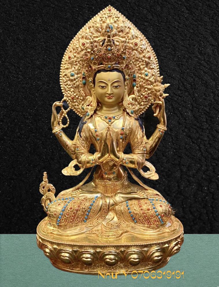 TÔN TƯỢNG QUAN ÂM TỨ THỦ NEPAL SIZE 40CM