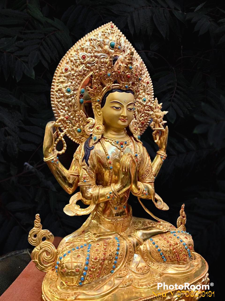TÔN TƯỢNG QUAN ÂM TỨ THỦ NEPAL SIZE 40CM