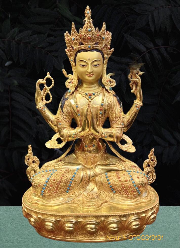 TÔN TƯỢNG QUAN ÂM TỨ THỦ NEPAL SIZE 40CM