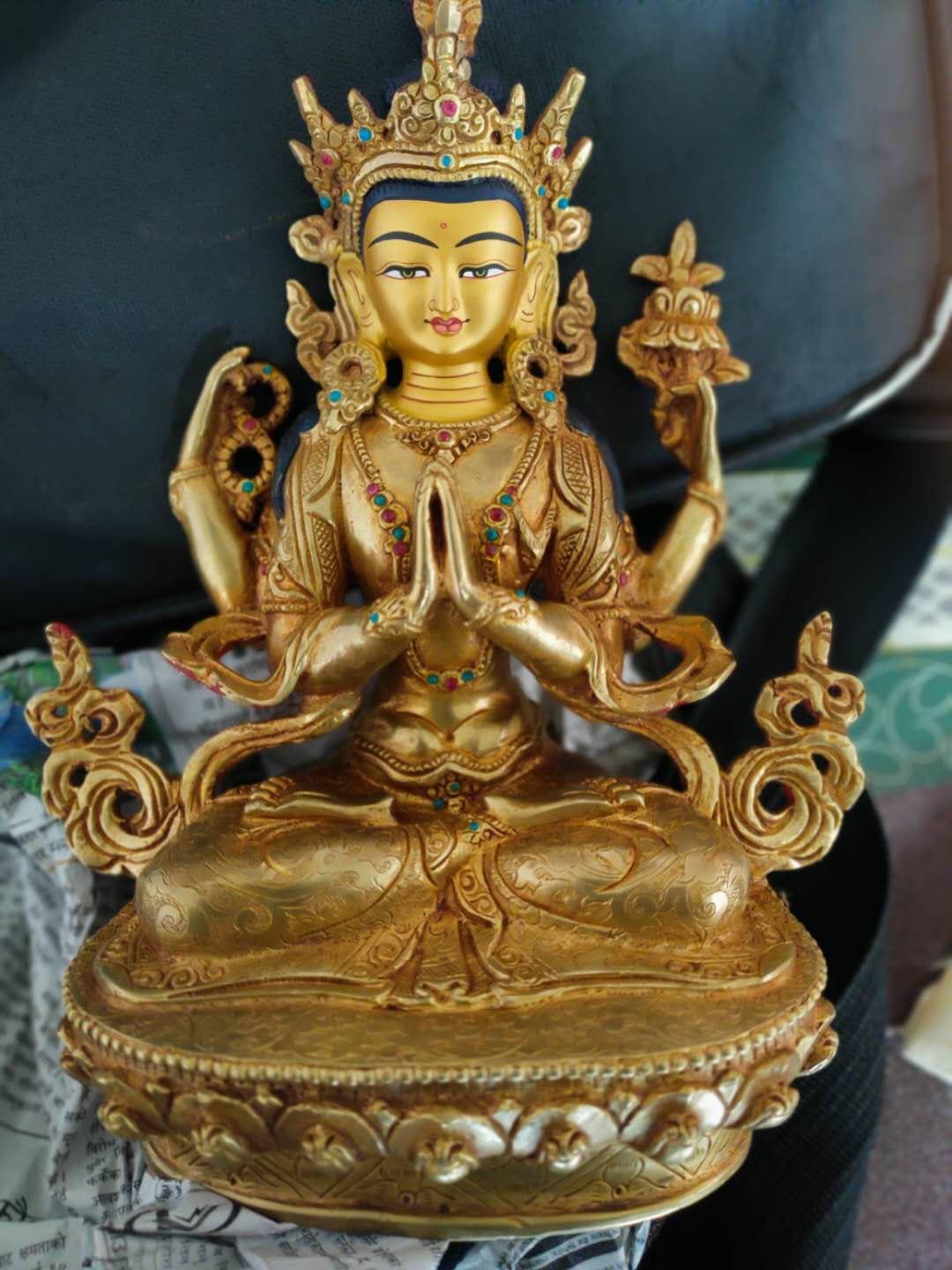 TÔN TƯỢNG QUAN ÂM TỨ THỦ NEPAL 23CM