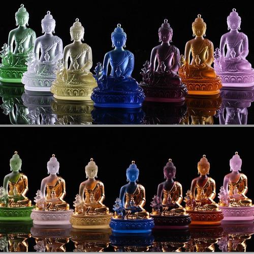 TÔN TƯỢNG ĐỨC PHẬT DƯỢC SƯ LƯU LY THẾP VÀNG 24K 12CM