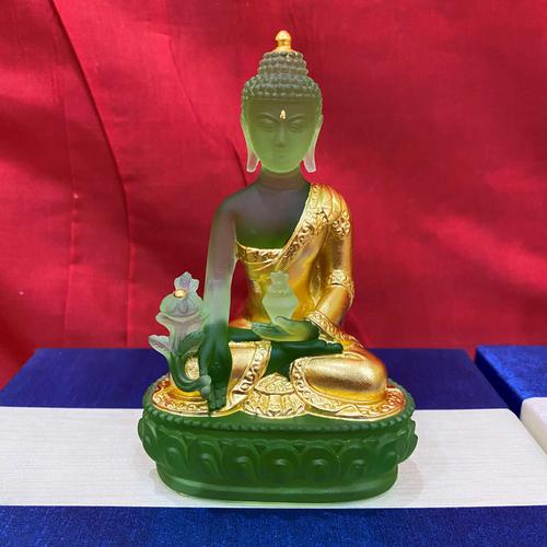 TÔN TƯỢNG ĐỨC PHẬT DƯỢC SƯ LƯU LY THẾP VÀNG 24K 12CM