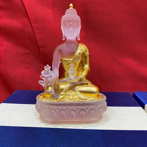 TÔN TƯỢNG ĐỨC PHẬT DƯỢC SƯ LƯU LY THẾP VÀNG 24K 12CM