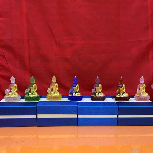 TÔN TƯỢNG ĐỨC PHẬT DƯỢC SƯ LƯU LY THẾP VÀNG 24K 12CM