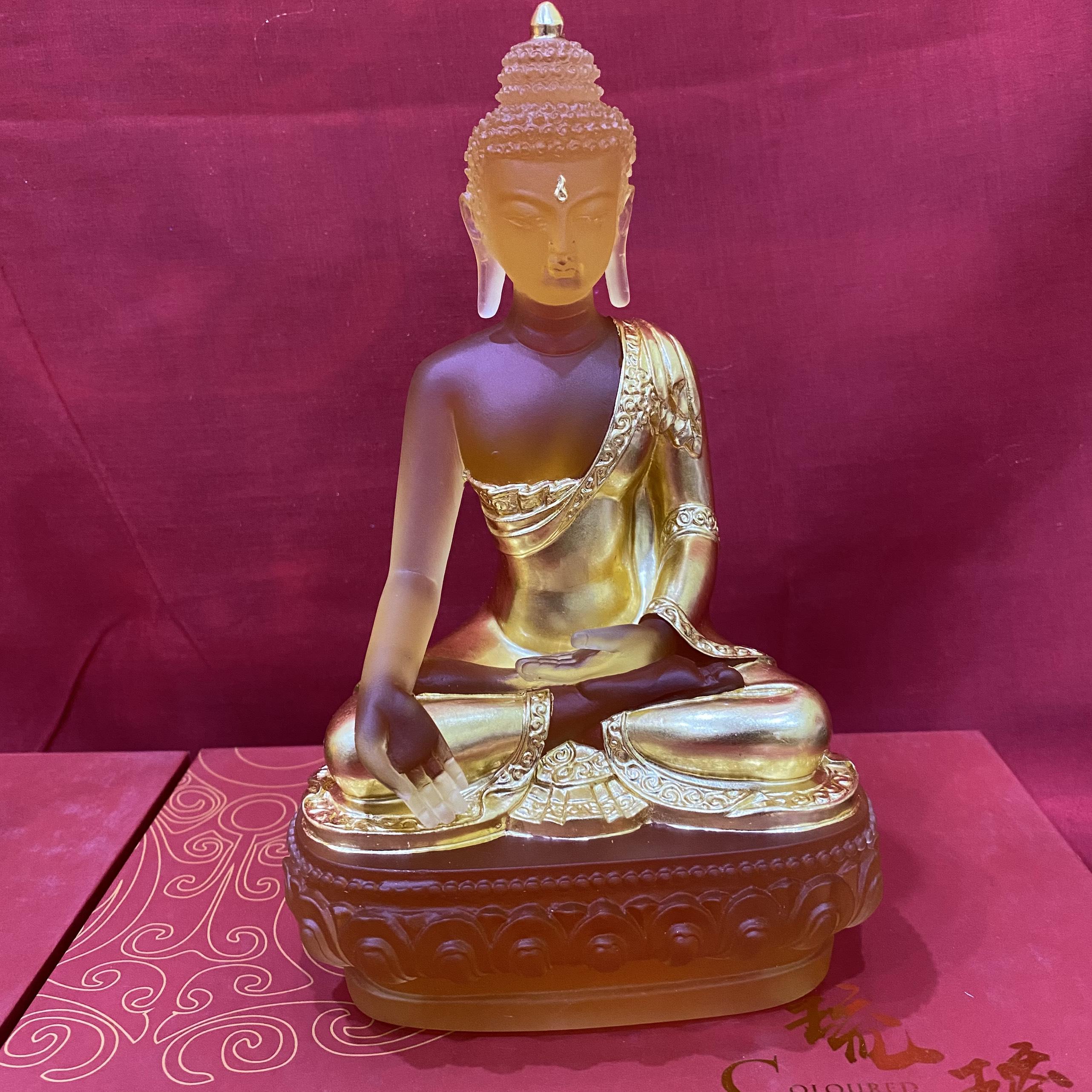 TÔN TƯỢNG ĐỨC PHẬT DƯỢC SƯ LƯU LY THẾP VÀNG 24K 21CM