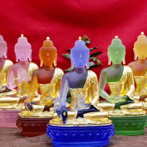 TÔN TƯỢNG ĐỨC PHẬT DƯỢC SƯ LƯU LY THẾP VÀNG 24K 21CM