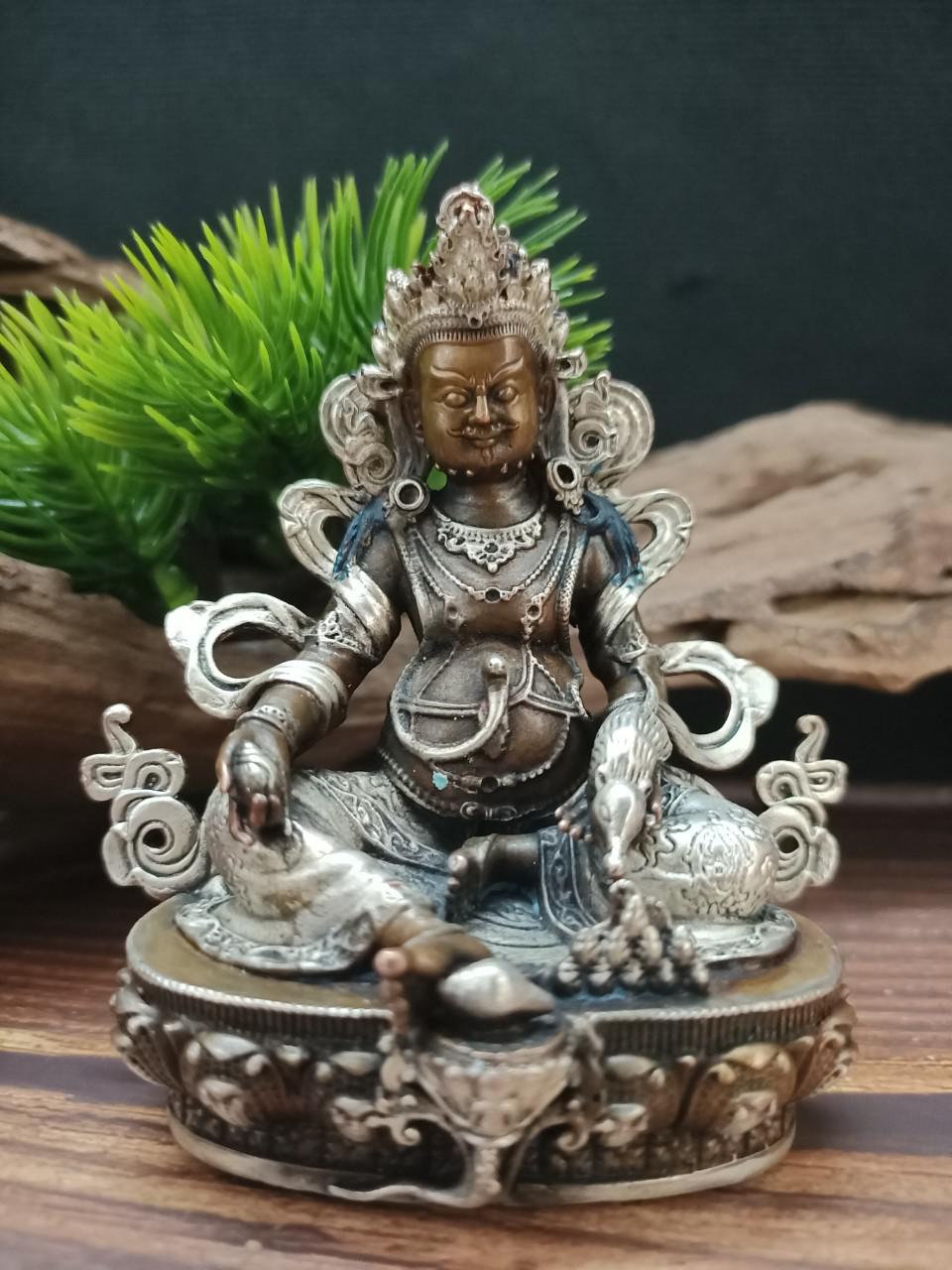 TÔN TƯỢNG NGÀI HOÀNG THẦN TÀI-ĐỒNG NẠM BẠC 9CM