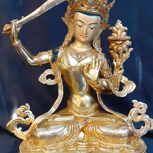 TÔN TƯỢNG VĂN THÙ SƯ LỢI BỒ TÁT NEPAL - 33CM