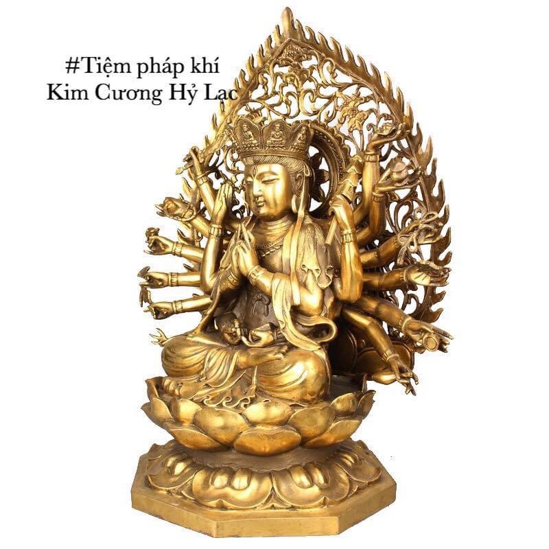 TÔN TƯỢNG ĐỨC CHUẨN ĐỀ PHẬT MẪU ĐỒNG 43CM