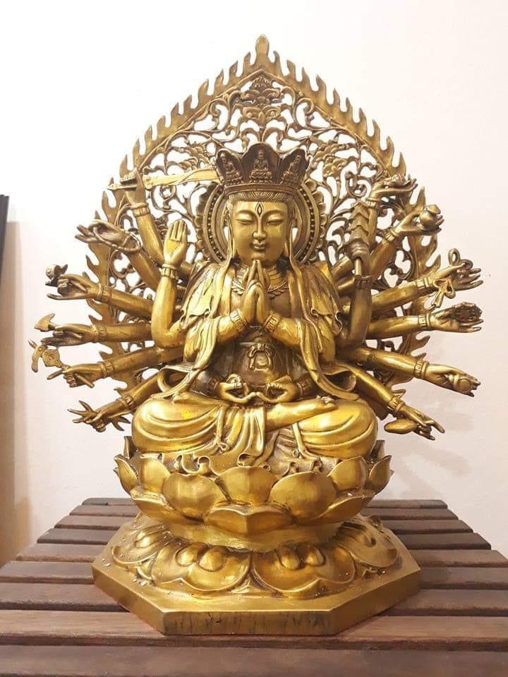 TÔN TƯỢNG ĐỨC CHUẨN ĐỀ PHẬT MẪU ĐỒNG 43CM