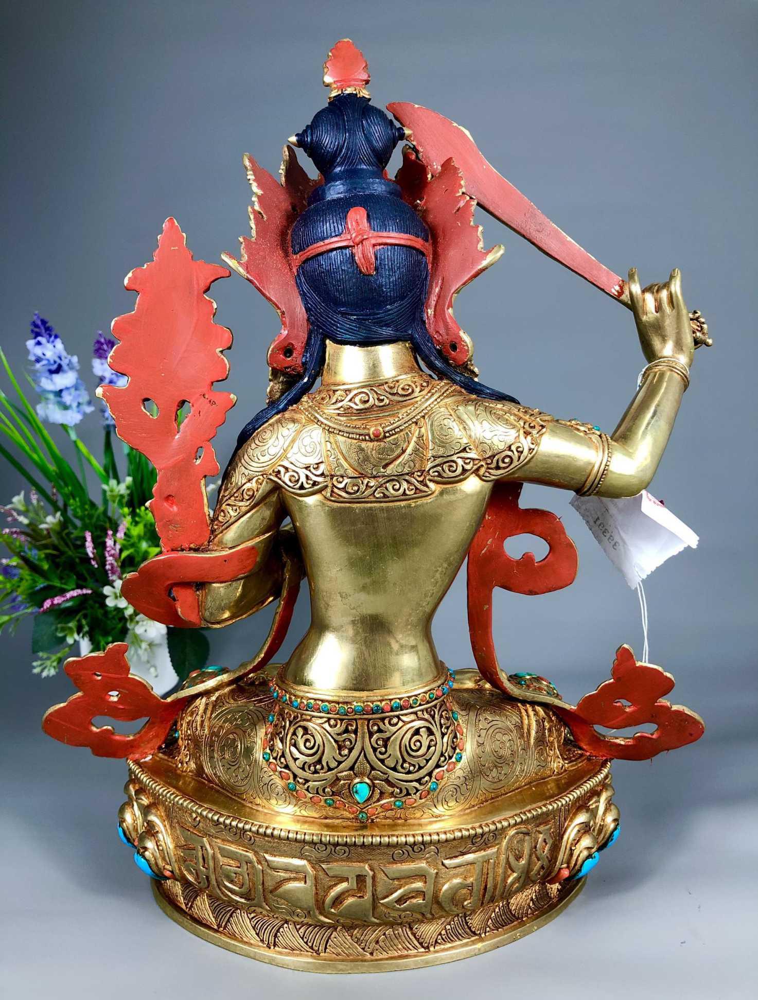 TÔN TƯỢNG VĂN THÙ SƯ LỢI BỒ TÁT NEPAL CAO CẤP - 33CM