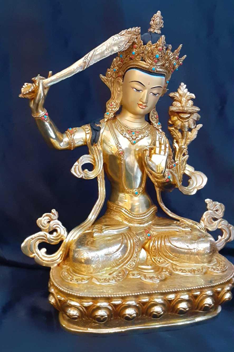TÔN TƯỢNG VĂN THÙ SƯ LỢI BỒ TÁT NEPAL - 33CM