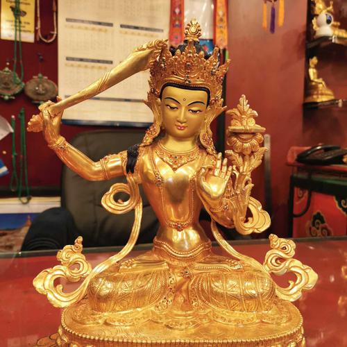 TÔN TƯỢNG VĂN THÙ SƯ LỢI BỒ TÁT NEPAL - 33CM
