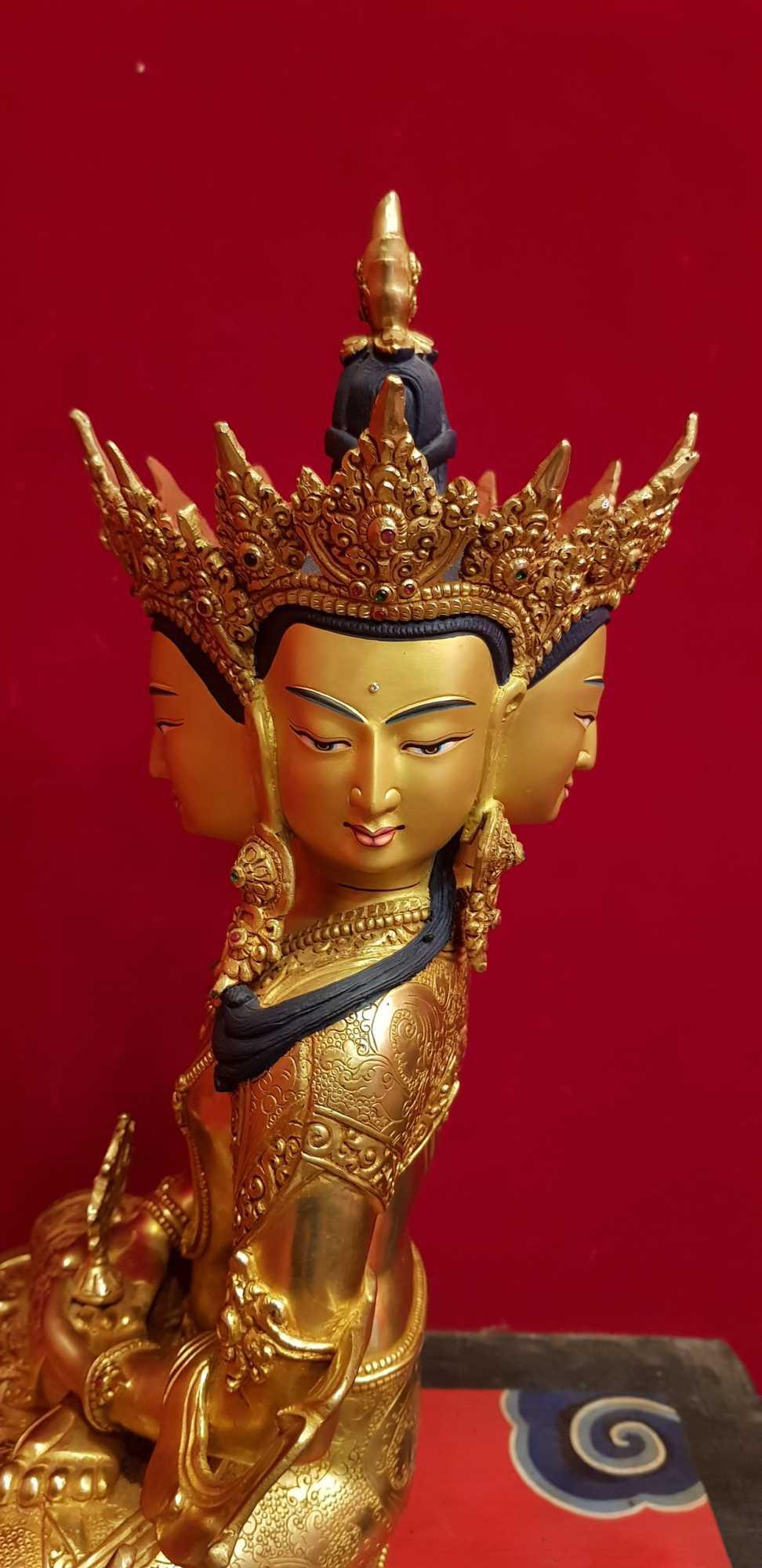 TÔN TƯỢNG ĐẠI NHẬT NHƯ LAI NEPAL 43CM