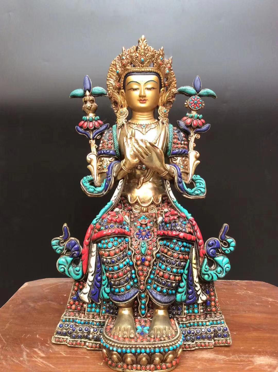 TÔN TƯỢNG NGÀI DI LẶC CẨN ĐÁ CAO CẤP NEPAL 35CM